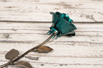 Hand-Forged Wrought Iron Emerald Green Rose - Old West Iron
