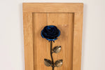 Framed Blue Metal Rose - Old West Iron