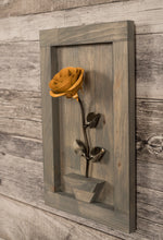 Framed Yellow Metal Rose - Old West Iron