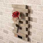 Framed Red Metal Rose - Old West Iron