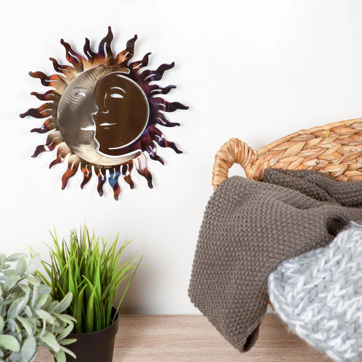 Wrought Iron Sun and Moon Wall Art - Old West Iron