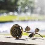 Hand Forged Gold Rose - Old West Iron