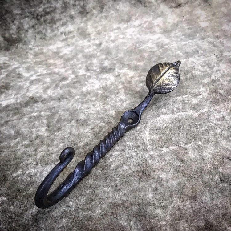 Leaf Hook, Handforged Iron, Blacksmith Hook, - Old West Iron