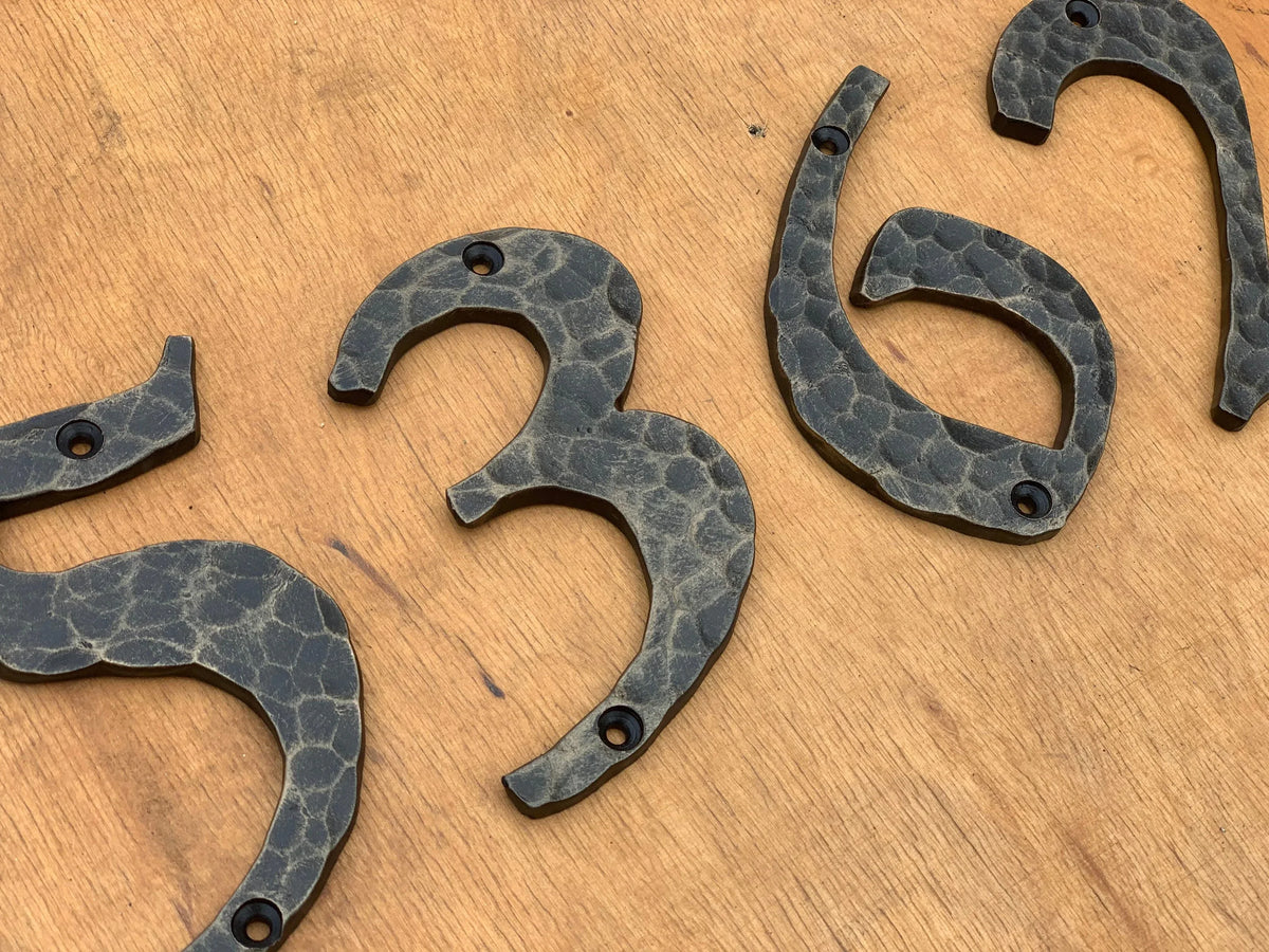 Hammered Iron House Numbers - Old West Iron