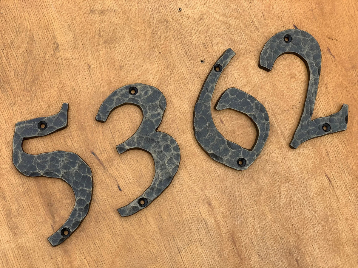 Hammered Iron House Numbers - Old West Iron