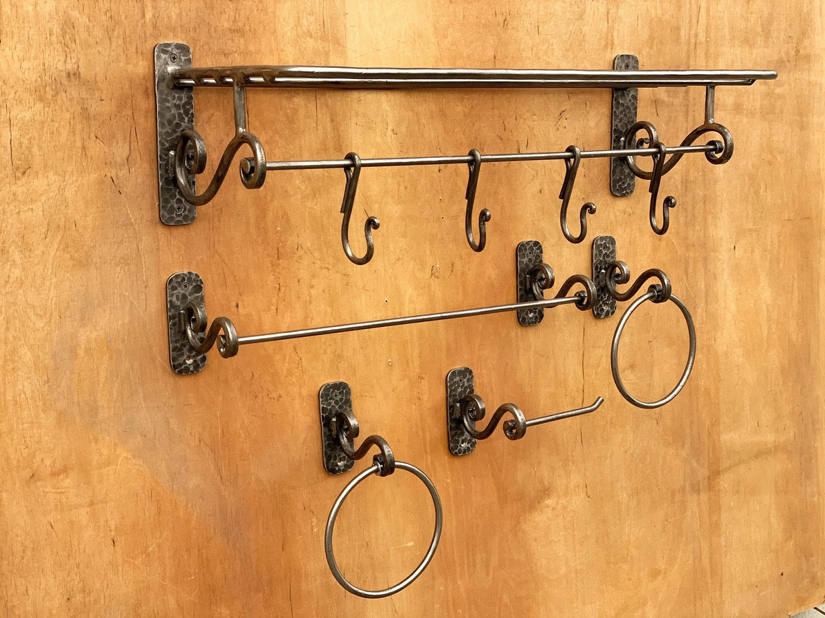 Rustic Bathroom Hardware Set - Old West Iron