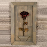 Framed Red Metal Rose - Old West Iron