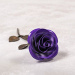 Hand-Forged Purple & White Metal Rose - Old West Iron