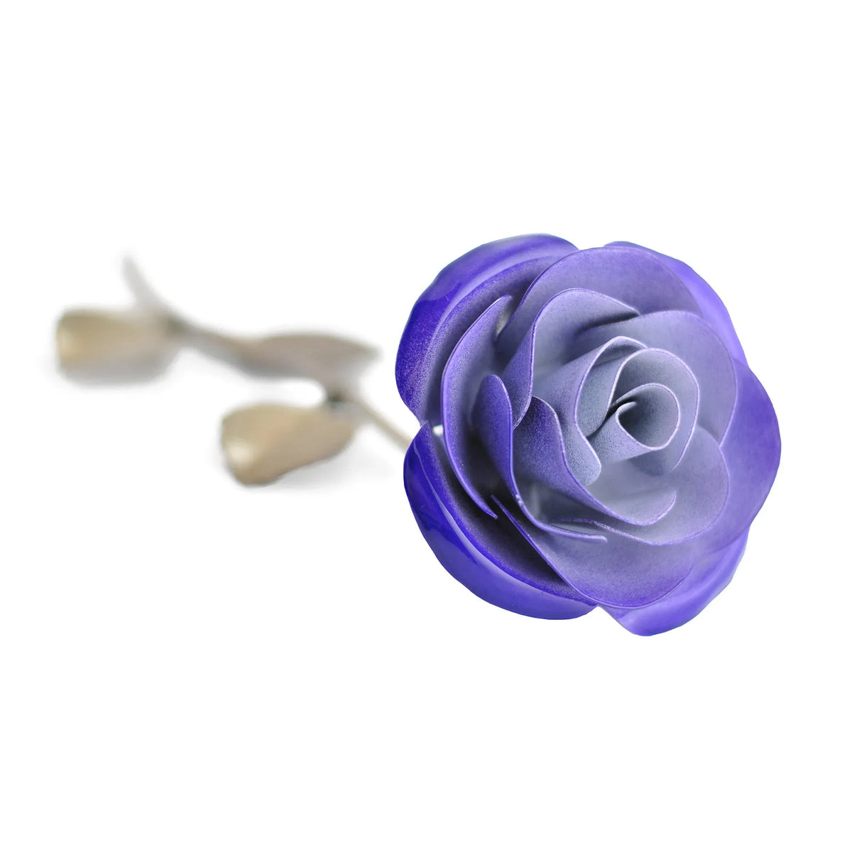 Hand-Forged Purple & White Metal Rose - Old West Iron
