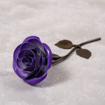 Hand-Forged Purple & White Metal Rose - Old West Iron