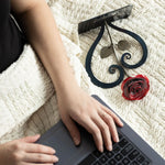 Red Metal Rose with Stand - Old West Iron