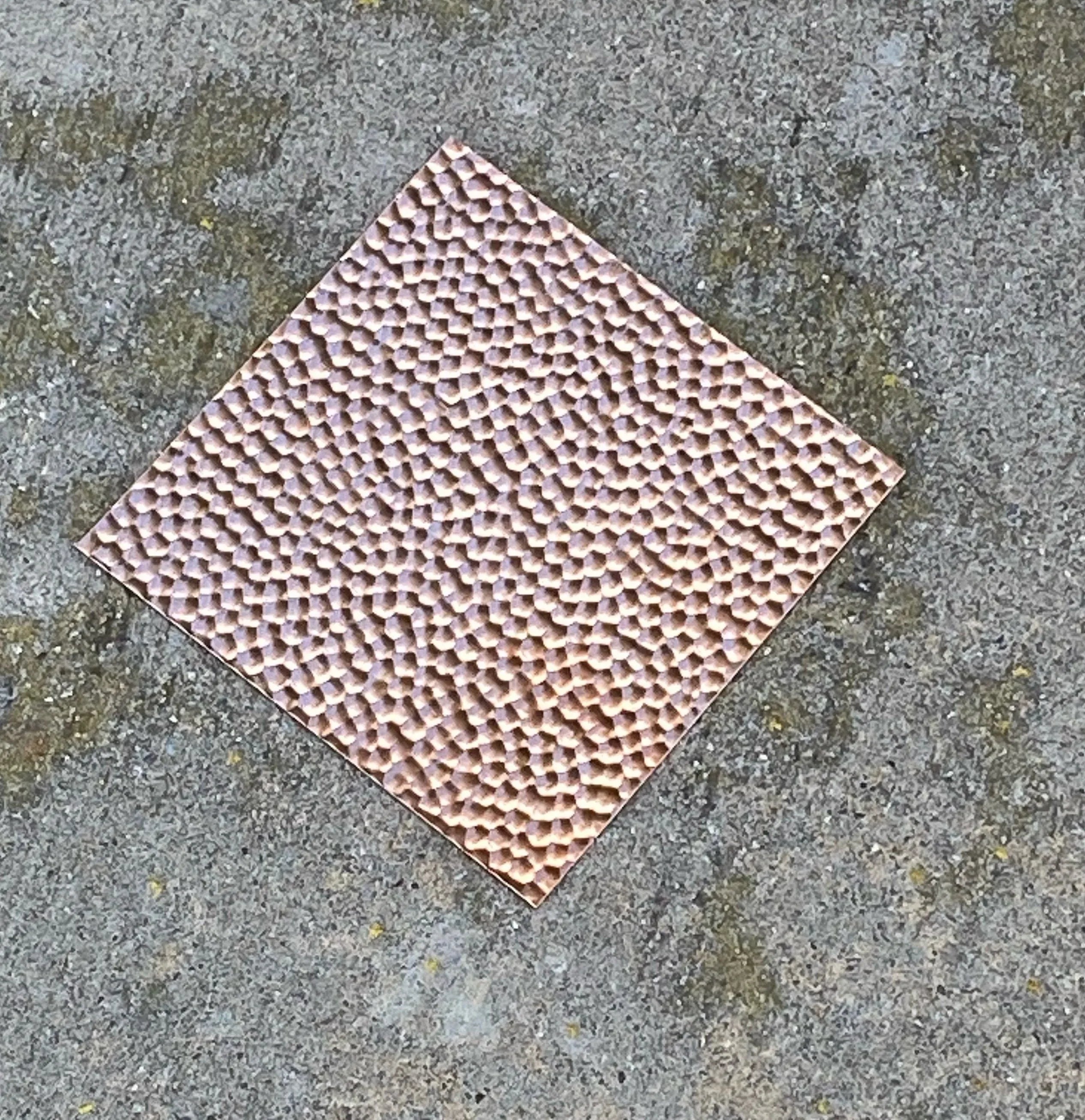6"x 6" Hammered Copper Tile - Old West Iron