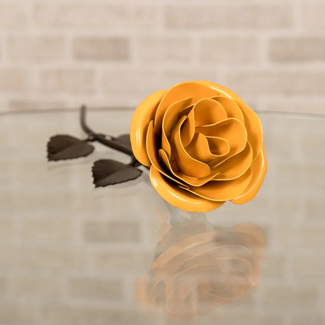 Iron Yellow Metal Rose - Old West Iron
