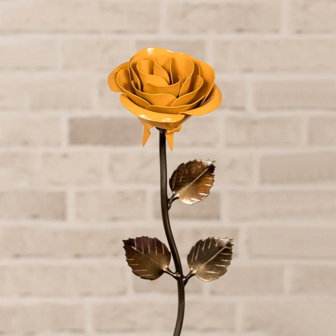 Iron Yellow Metal Rose - Old West Iron