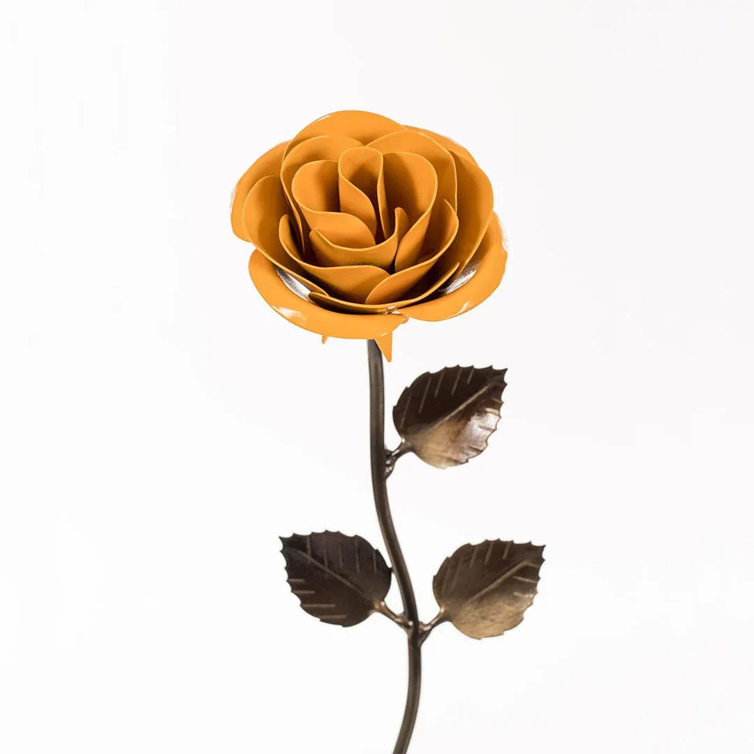Iron Yellow Metal Rose - Old West Iron