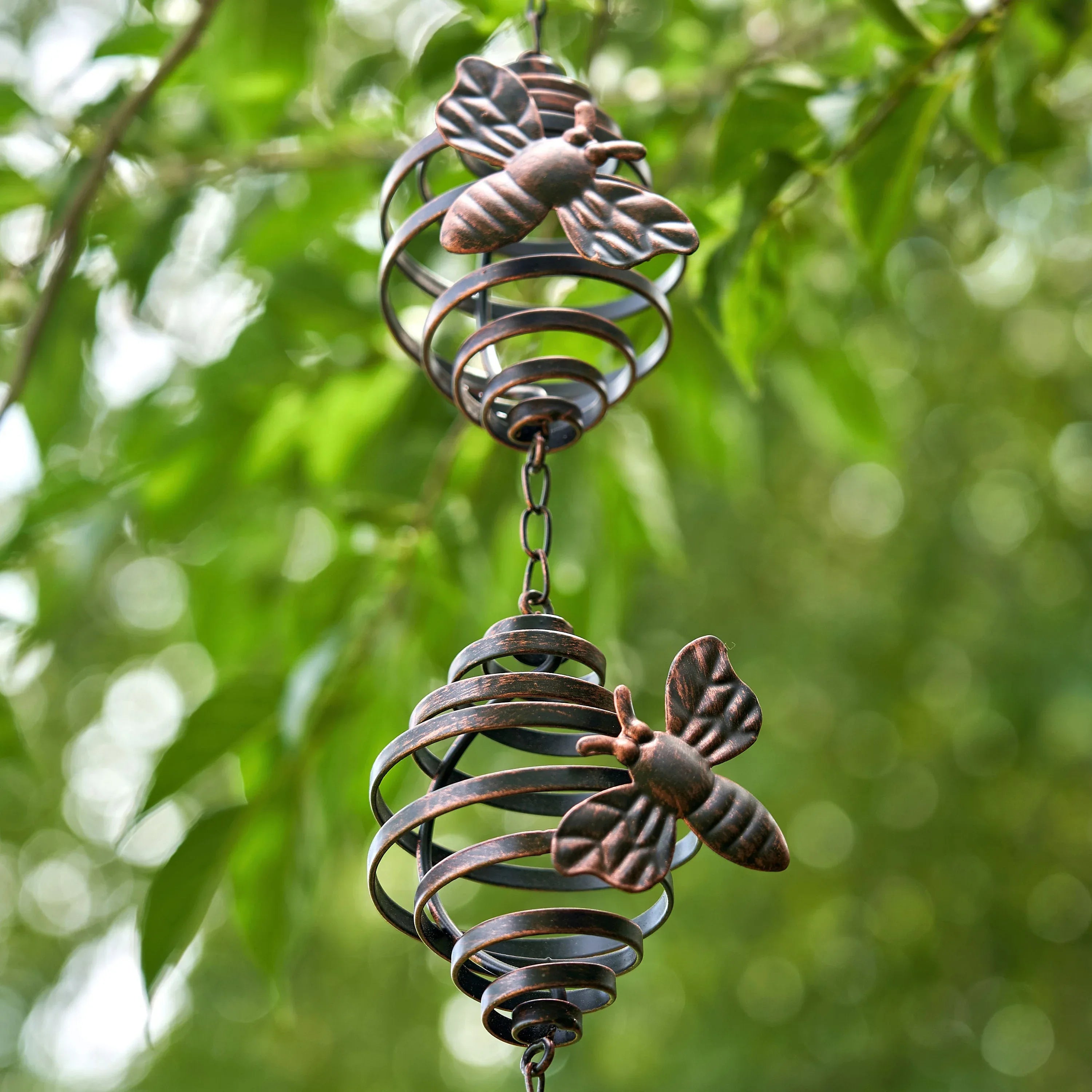 Antique Bronze Honeybee Rain Chain - Old West Iron