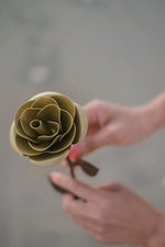 Hand Forged Gold Rose - Old West Iron