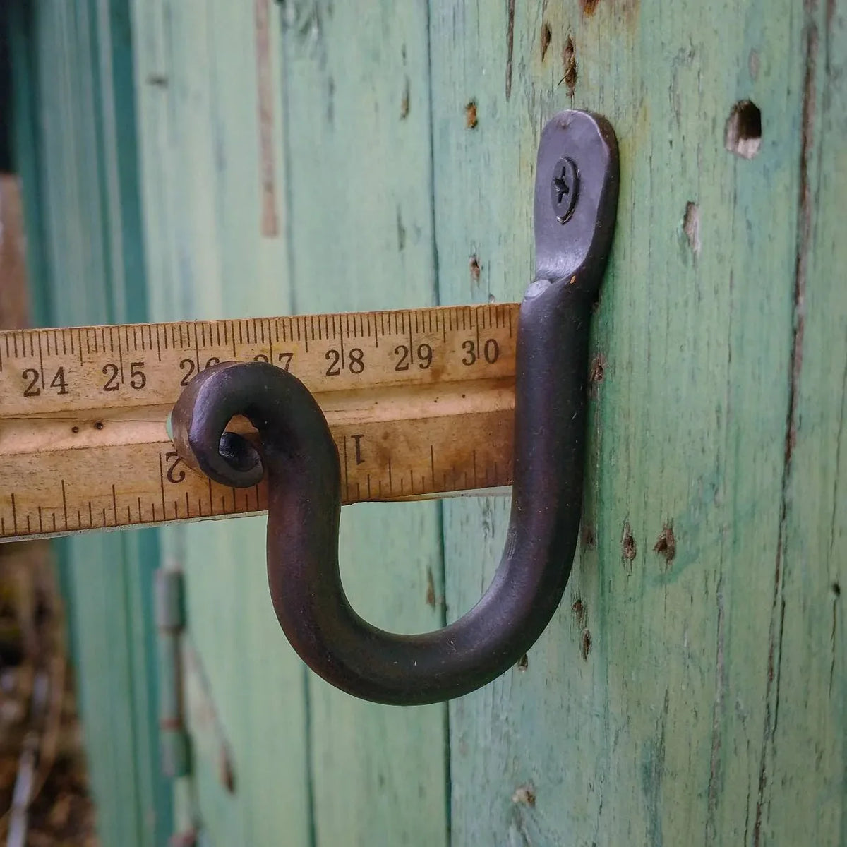 Hand Forged heavy duty Thumbprint J Hooks - Old West Iron