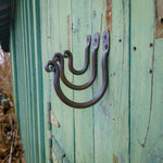 Hand Forged heavy duty Thumbprint J Hooks - Old West Iron