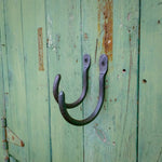 Hand Forged heavy duty thumbprint J Hooks - Old West Iron