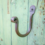 Hand Forged heavy duty Thumbprint J Hooks - Old West Iron