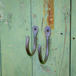 Hand Forged heavy duty thumbprint J Hooks - Old West Iron