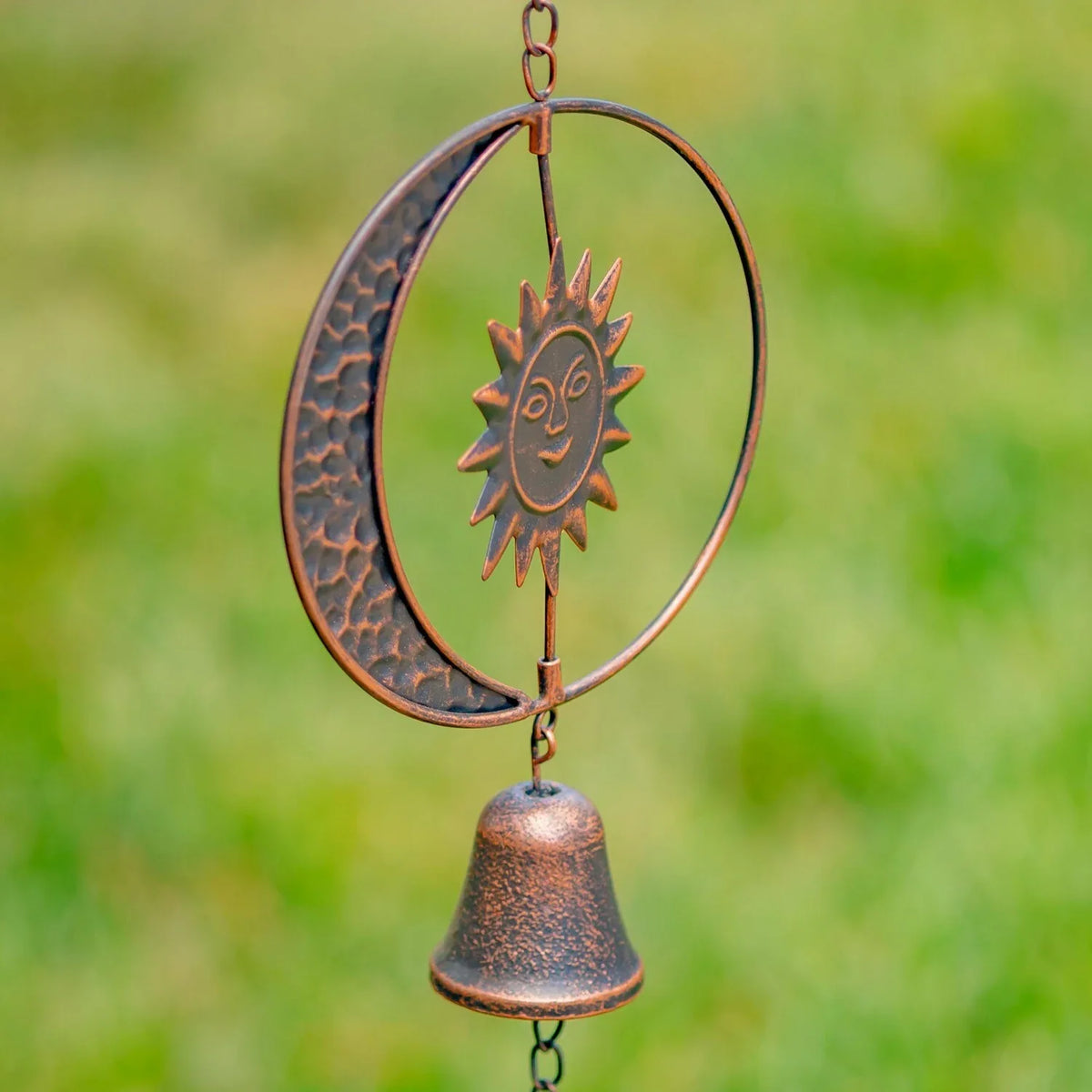 Antique Bronze Sun and Moon Rain Chain - Old West Iron