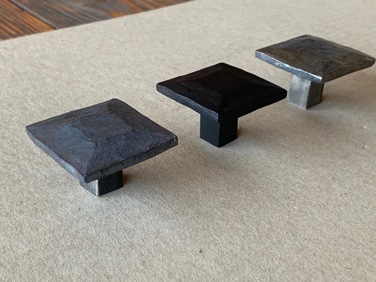 Hand Forged Hammered Iron Drawer Pull - Old West Iron
