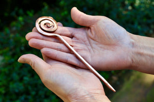 Hand Forged Copper hair pin - Old West Iron