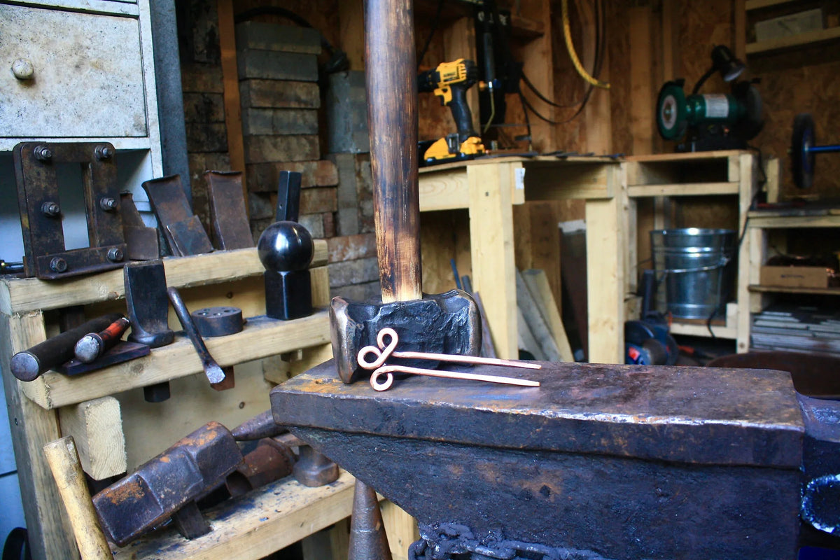 Hand Forged Clover Copper hair fork - Old West Iron