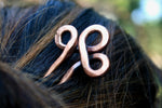 Hand Forged Clover Copper hair fork - Old West Iron