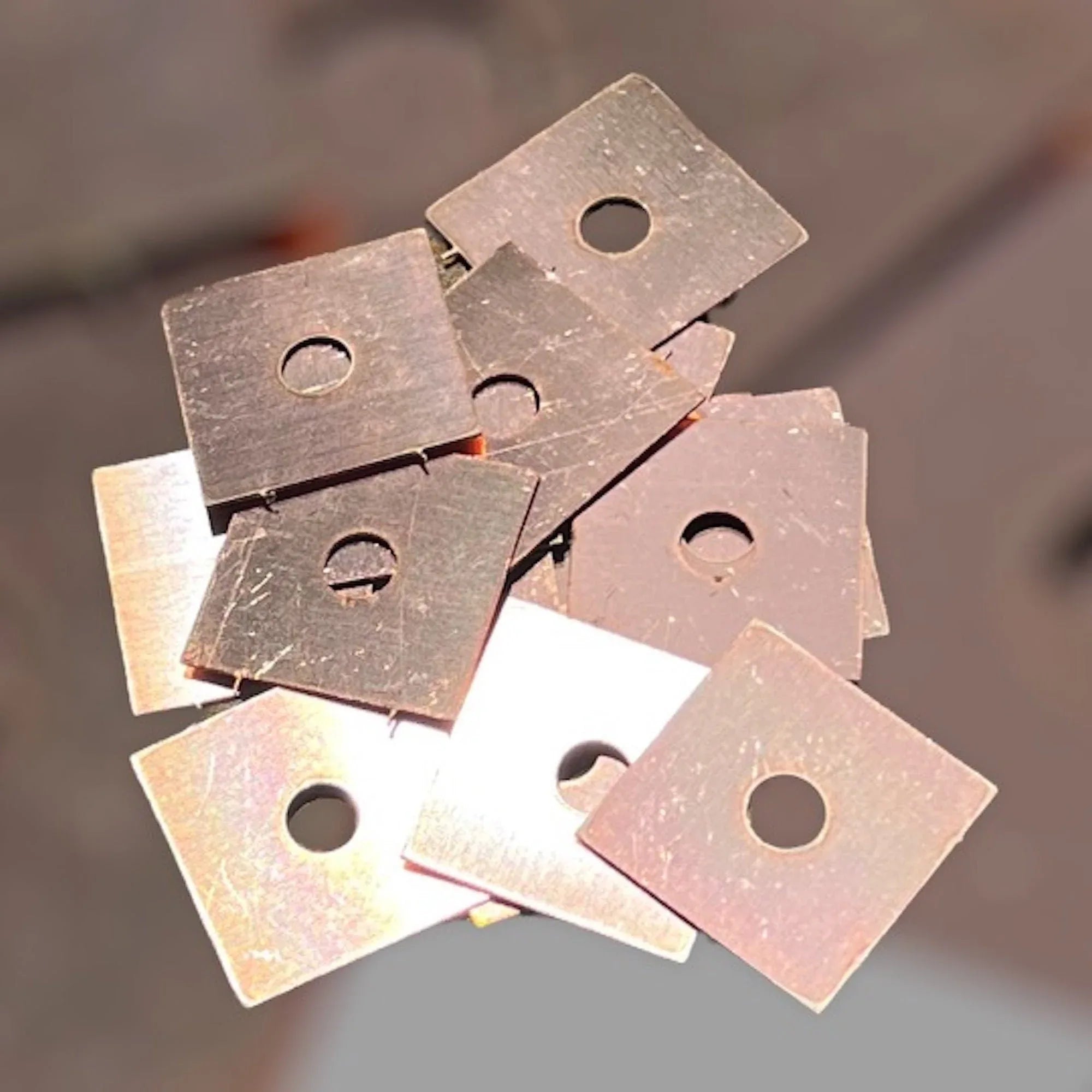 Copper Squares - 1"x1" with Center Hole - Old West Iron