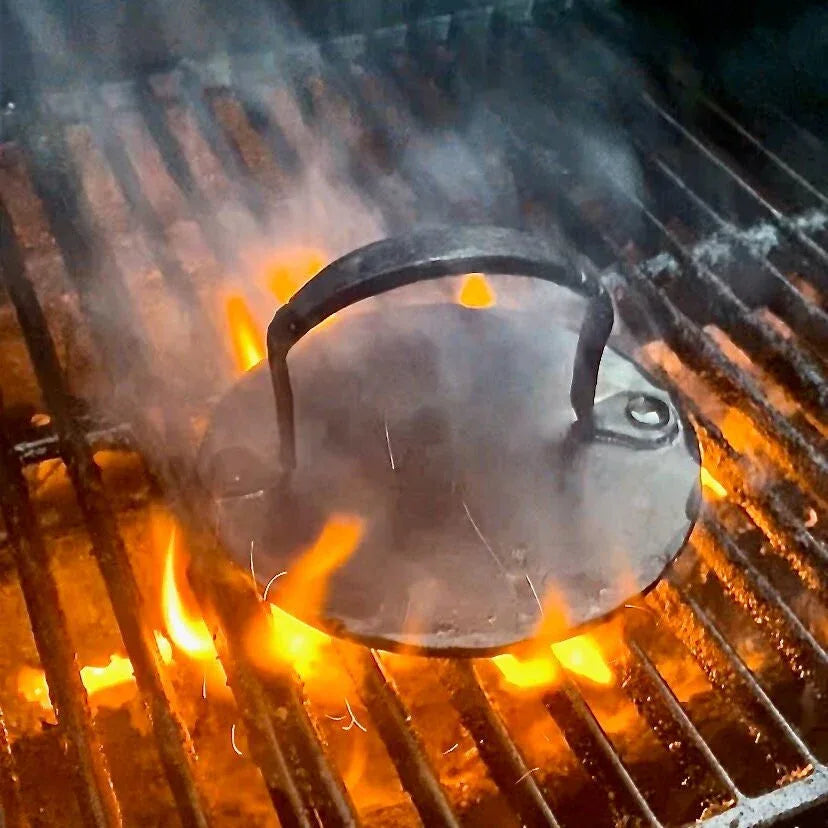 Heavy duty carbon steel smash burger press - Old West Iron