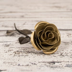 Hand Forged Gold Rose - Old West Iron