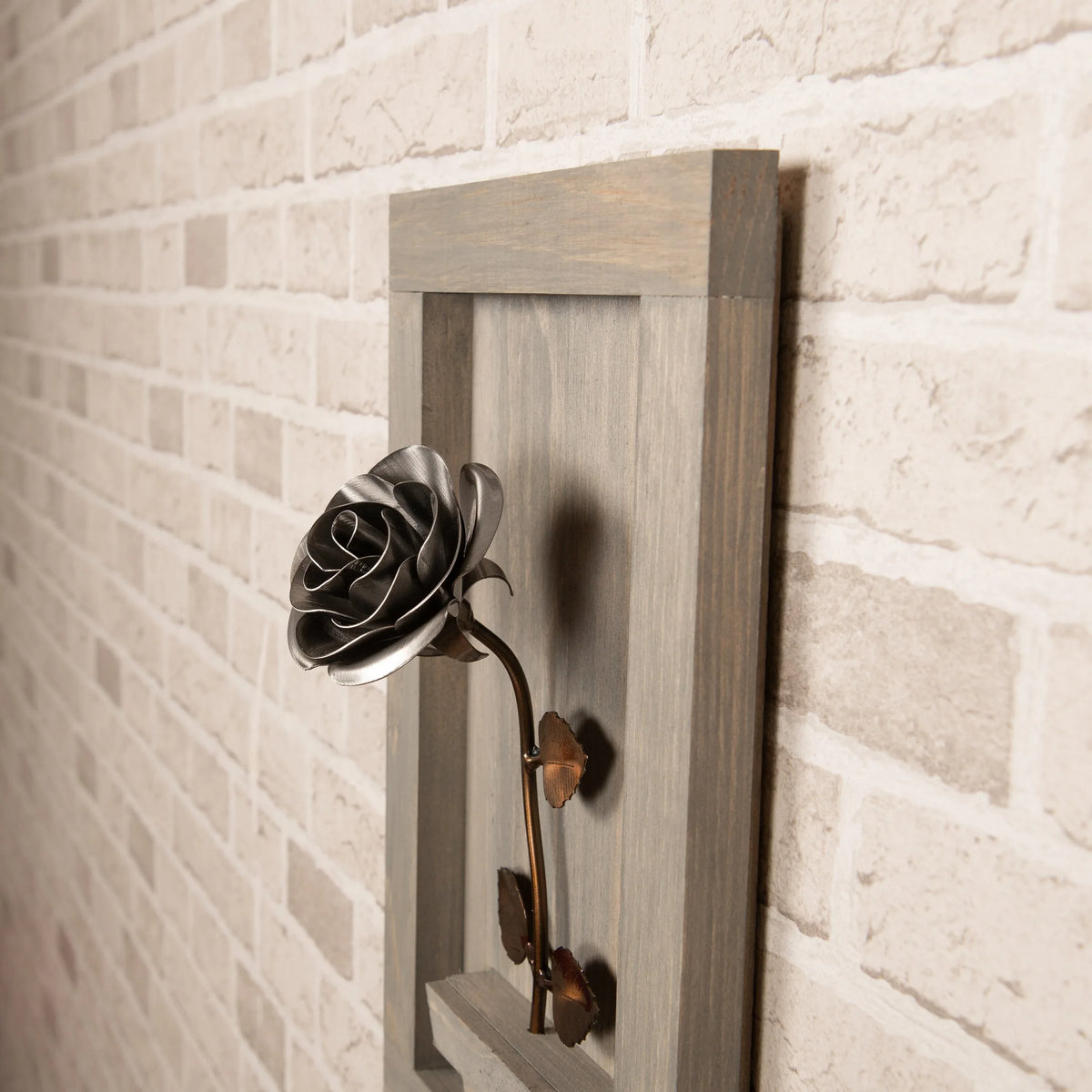 Framed Steel Rose - Old West Iron