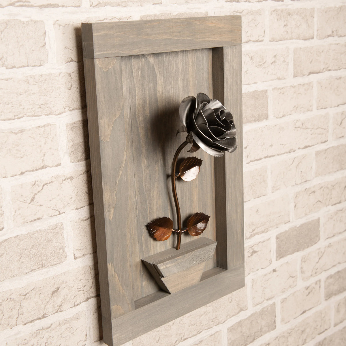 Framed Steel Rose - Old West Iron