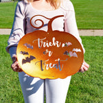 Trick or Treat Pumpkin Sign - Old West Iron