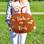 Trick or Treat Pumpkin Sign - Old West Iron