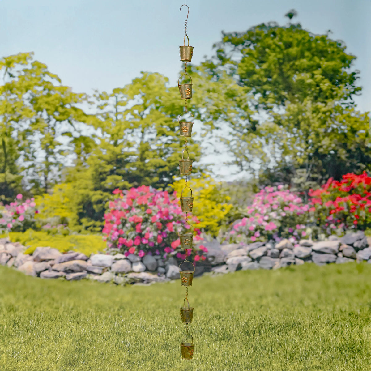 Daisy Bucket Rain Chain - Old West Iron