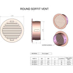Round Copper Soffit Vent With Screen - Old West Iron