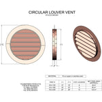 Copper Round Circle Louver Gable Wall Vent - Old West Iron