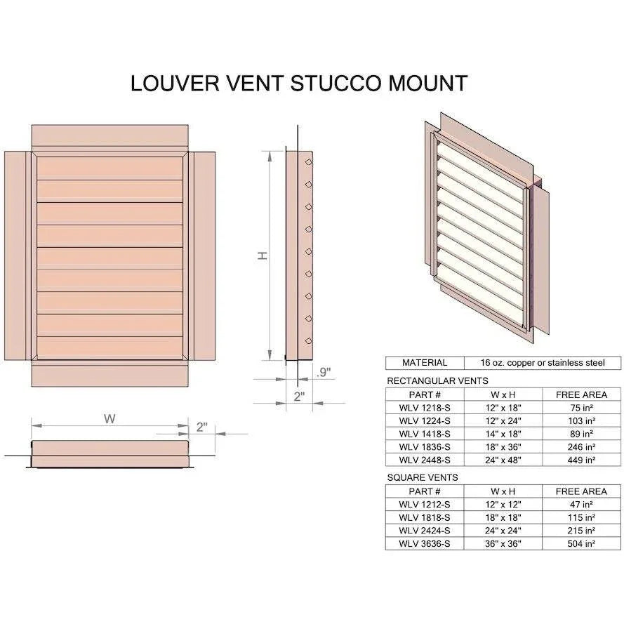 Stainless Steel Louvered Gable End Vent - Old West Iron