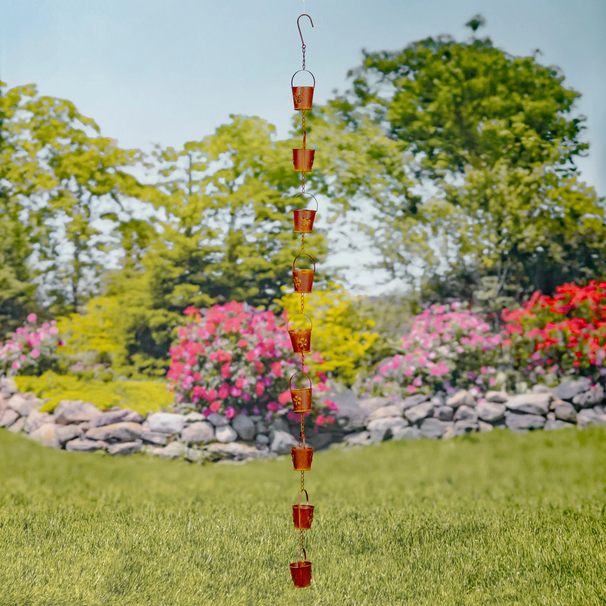 Daisy Bucket Rain Chain - Old West Iron