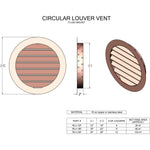 Copper Round Circle Louver Gable Wall Vent - Old West Iron