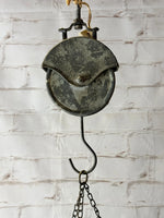 49"t Old Pail Pulley Planter - Outdoor Patio Decor - Metal Flower Bucket or Ivy Basket Container - Rustic Home Farmhouse - Old West Iron