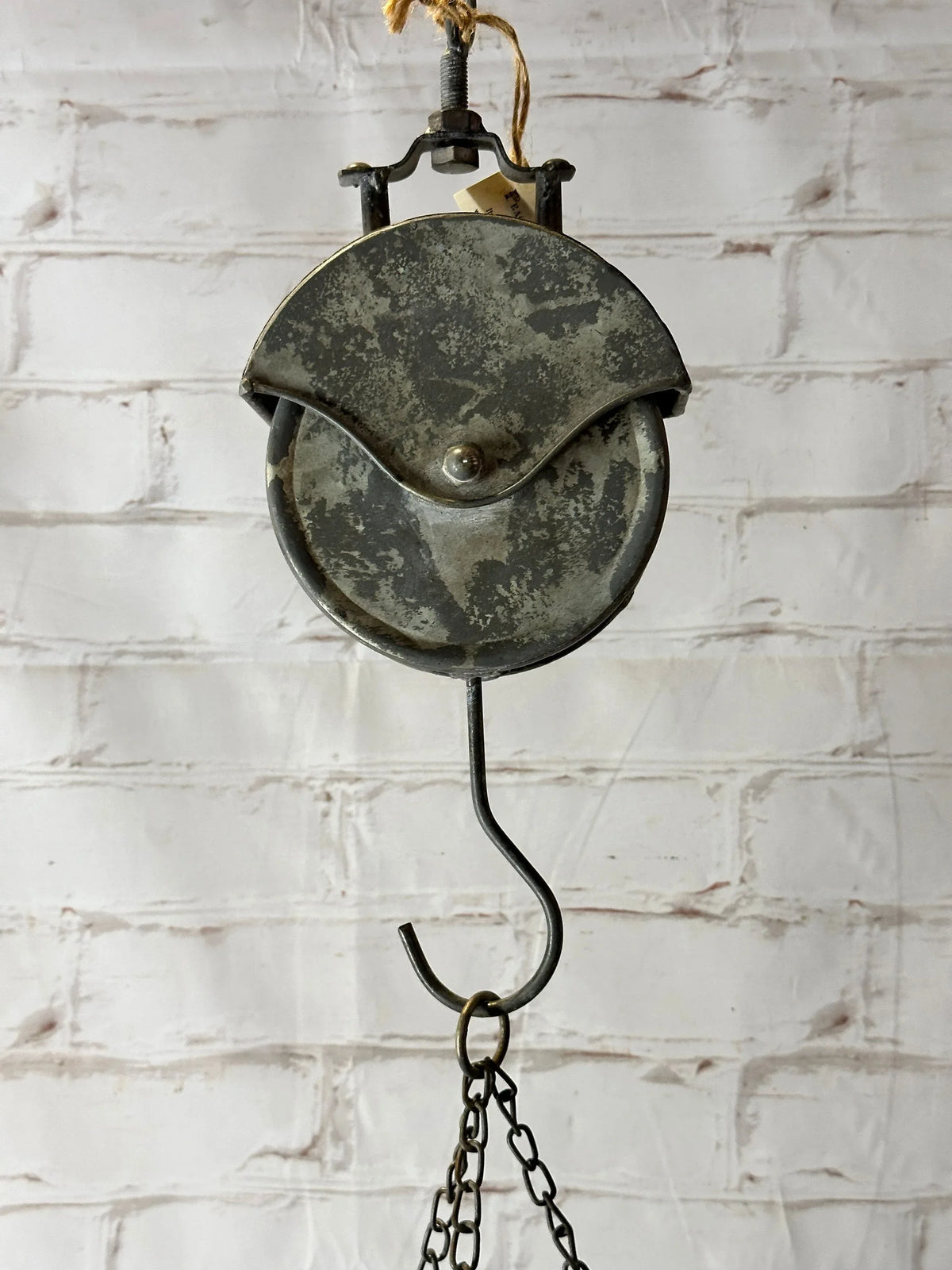 49"t Old Pail Pulley Planter - Outdoor Patio Decor - Metal Flower Bucket or Ivy Basket Container - Rustic Home Farmhouse - Old West Iron