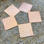 Hammered Copper 2"x2" Metal Tiles (3 Pack) - Old West Iron
