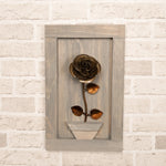 Framed Bronze Rose - Old West Iron