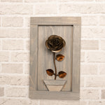 Framed Bronze Rose - Old West Iron