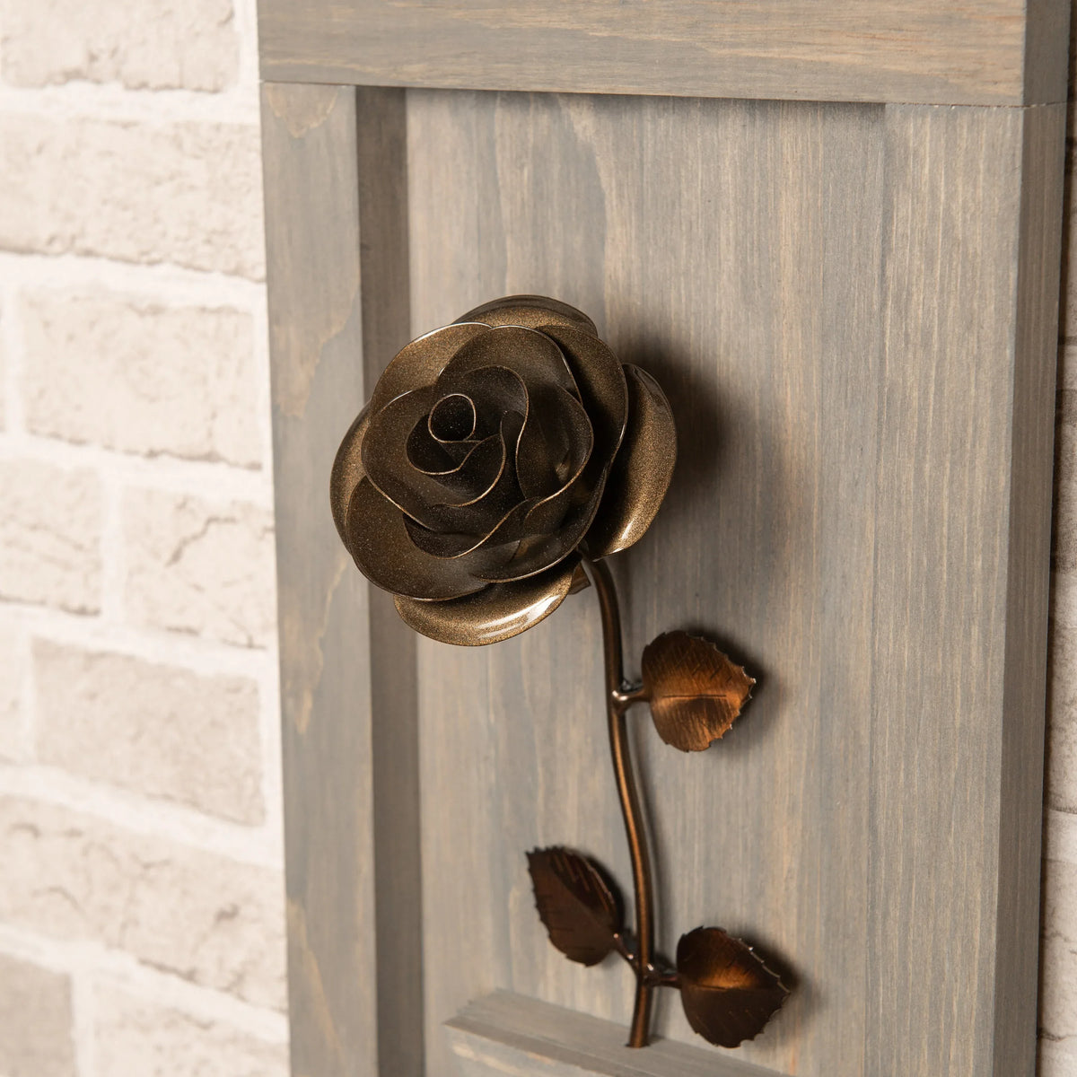 Framed Bronze Rose - Old West Iron